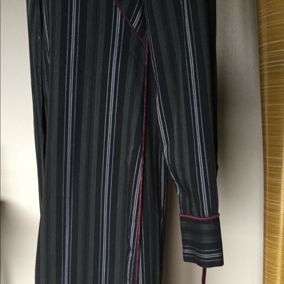 COP. COPINE PORTUGAL SHIRT DRESS COAT STRIPE BL GR - Picture 4 of 14